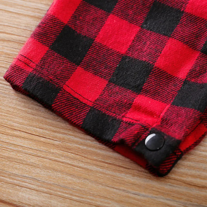 2023 Summer New Casual Baby Boy Romper Short Sleeve Soft Cotton Turn-down Collar Plaid Jumpsuits Toddler Costume For 6-12m